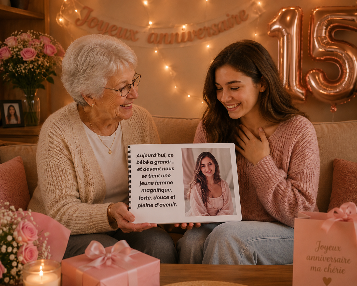 Album Anniversaire Avec Photos Pour Petite-fille de la Part de sa Mamie - Le Cadeau Personnalisable à Imprimer