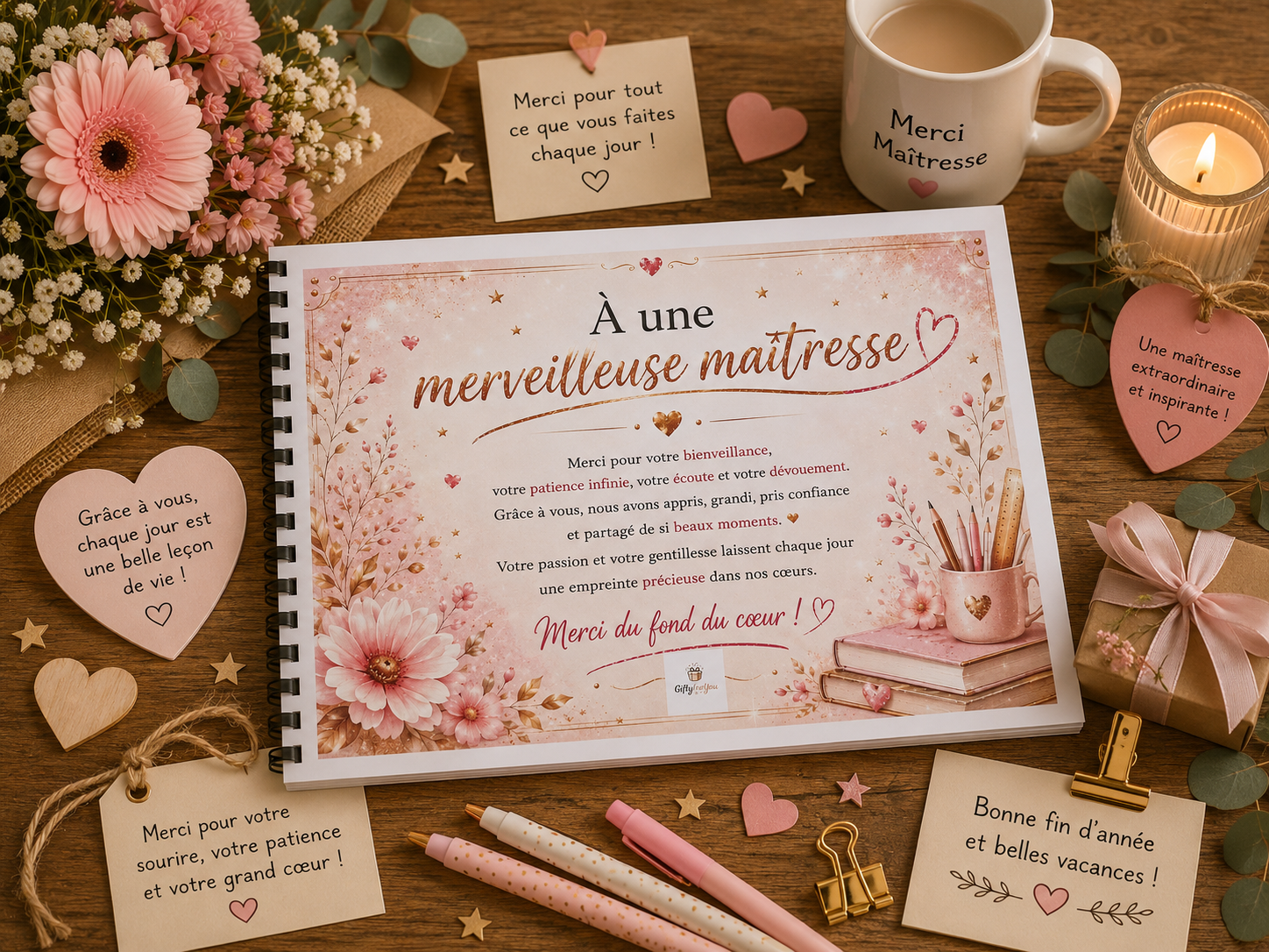 Album Cadeau Maîtresse Fin D’année Scolaire+Trousse - Le Cadeau qui Fait Pleurer D’émotion