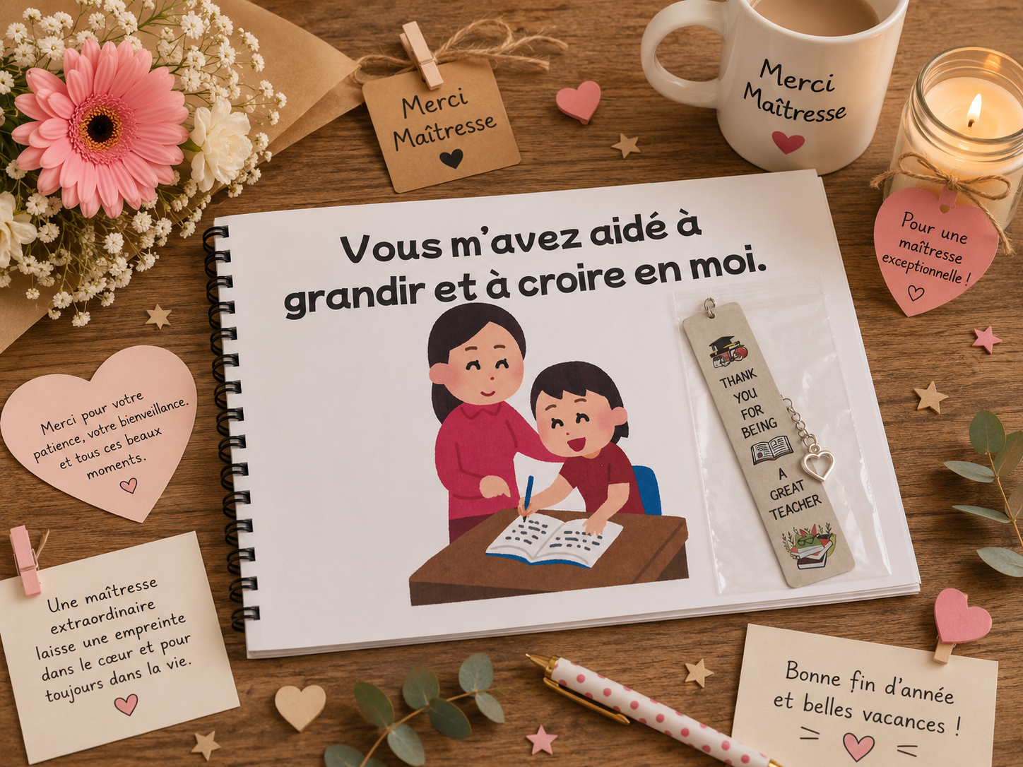 Album Cadeau Maîtresse Fin D’année Scolaire - Le Cadeau  qui Fait Pleurer D’émotion ￼