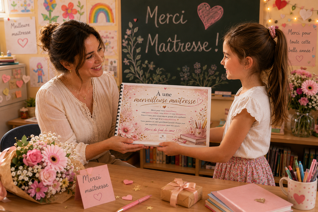 Album Cadeau Maîtresse Fin D’année Scolaire - Le Cadeau Personnalisable à Imprimer