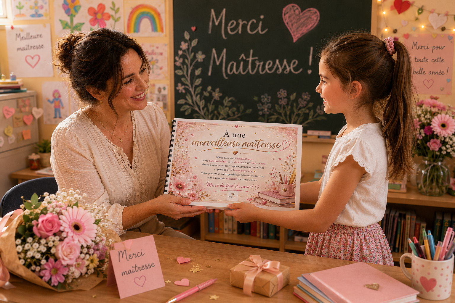 Album Cadeau Maîtresse Fin D’année Scolaire - Le Cadeau Personnalisable à Imprimer