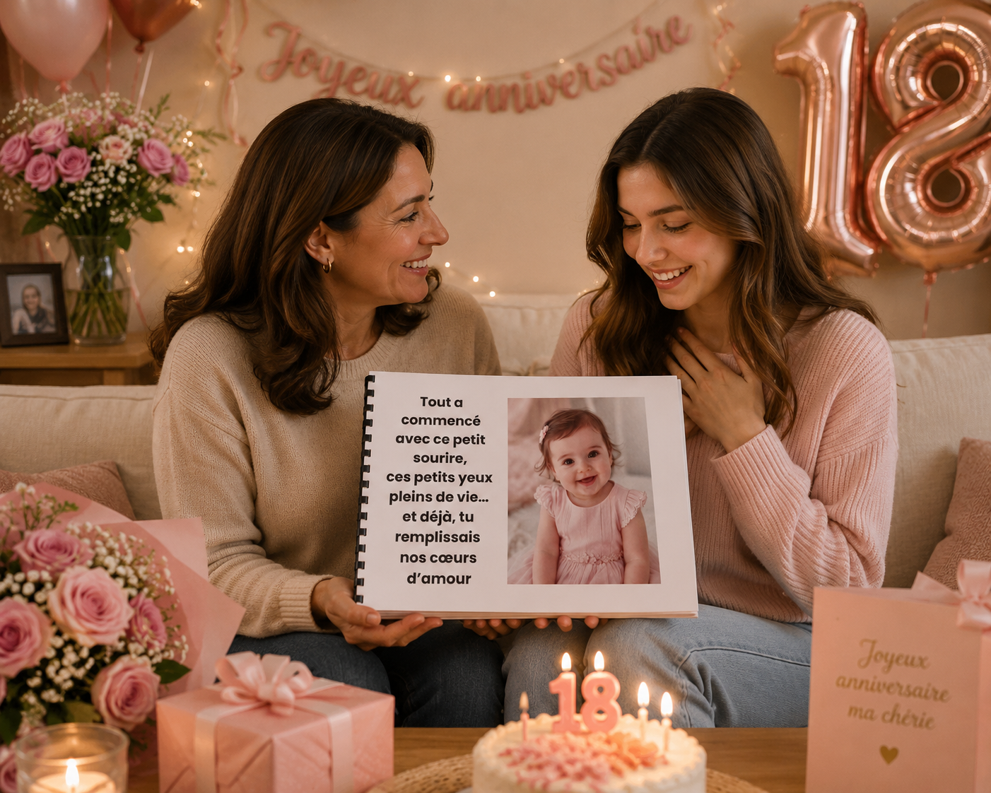Album Anniversaire Jeune Fille et Adolescente Avec Deux Photos