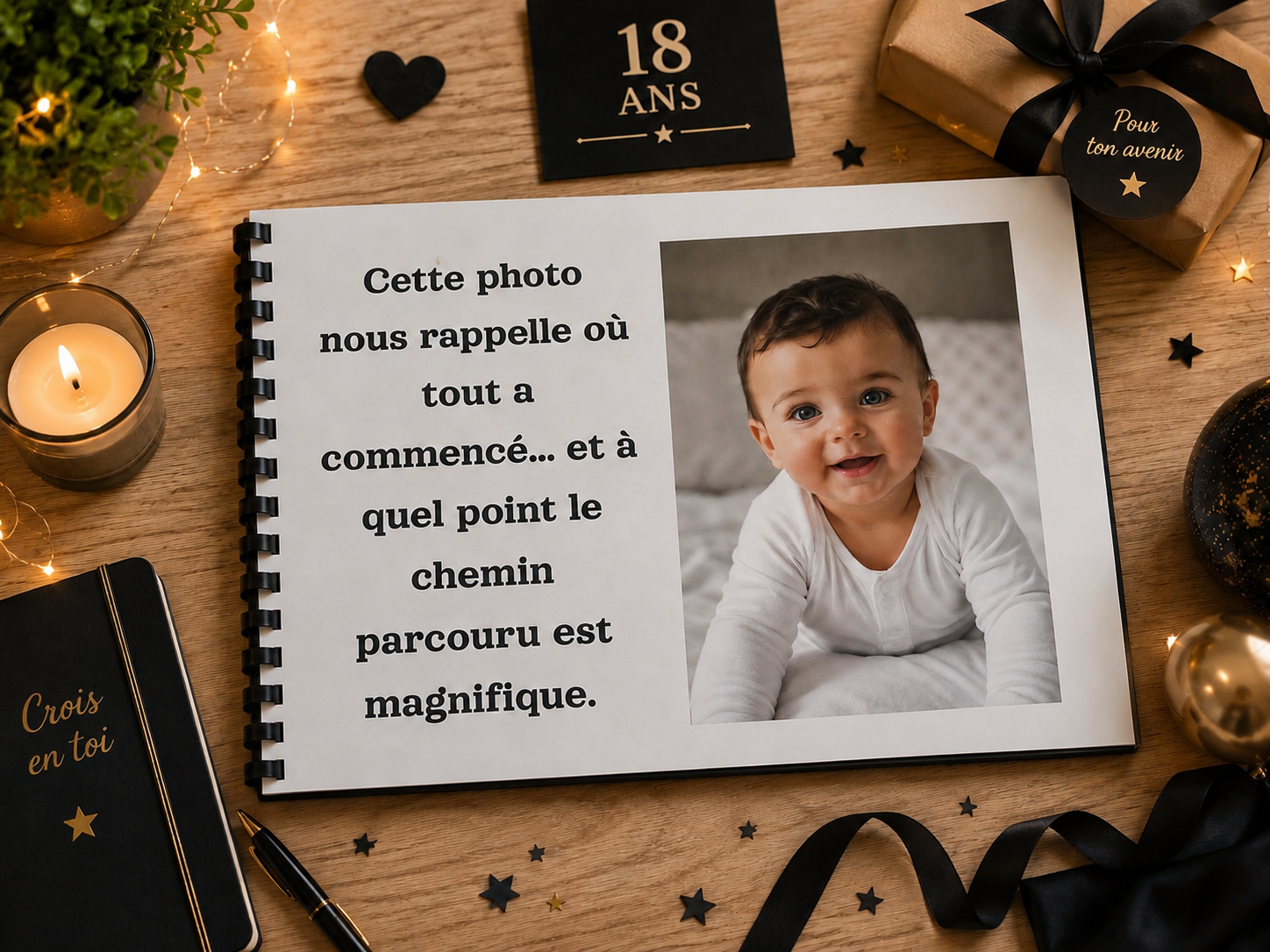 Album Anniversaire Jeune  Homme et Adolescent Avec Deux Photos