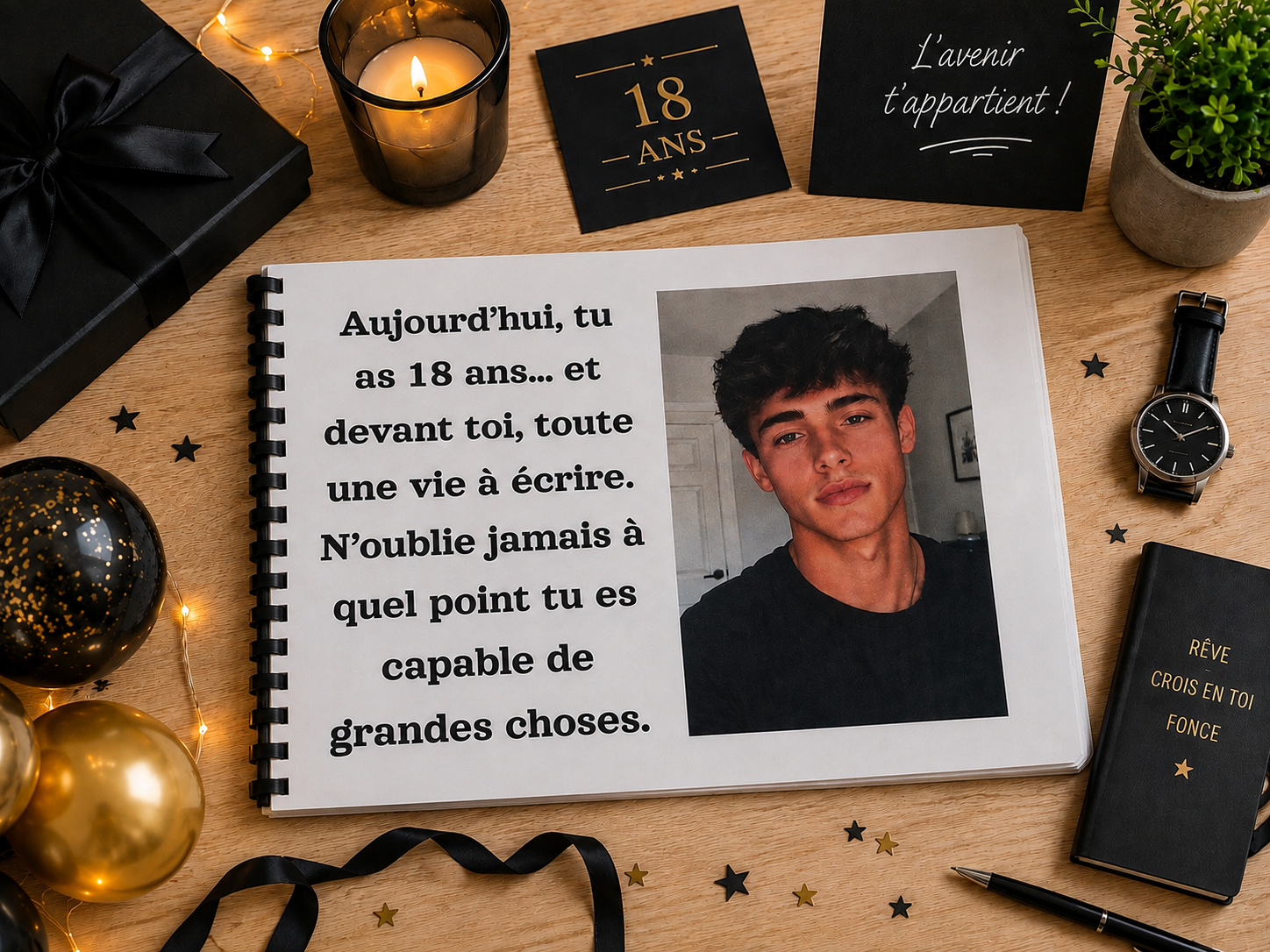 Album Anniversaire Jeune  Homme et Adolescent Avec Deux Photos